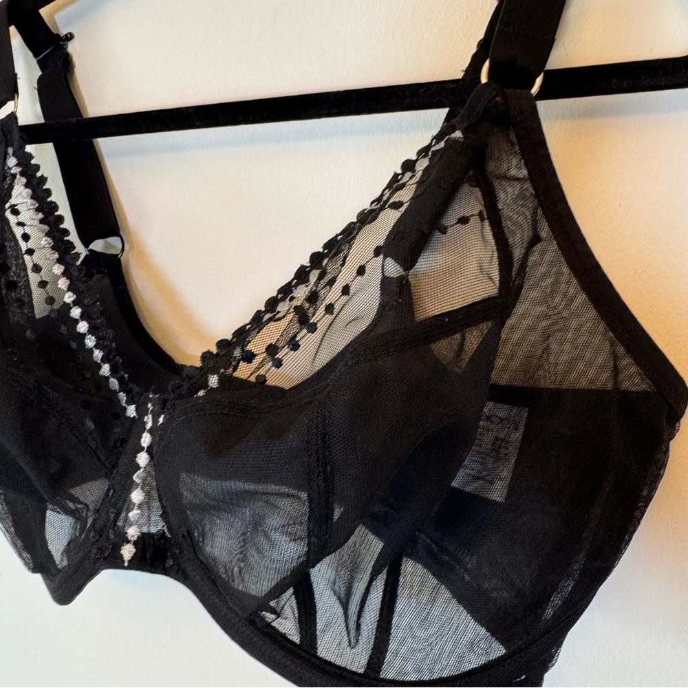 Elomi Elegant Black Sheer Bra lingerie honeymoon 34k 0011 - Picture 4 of 15